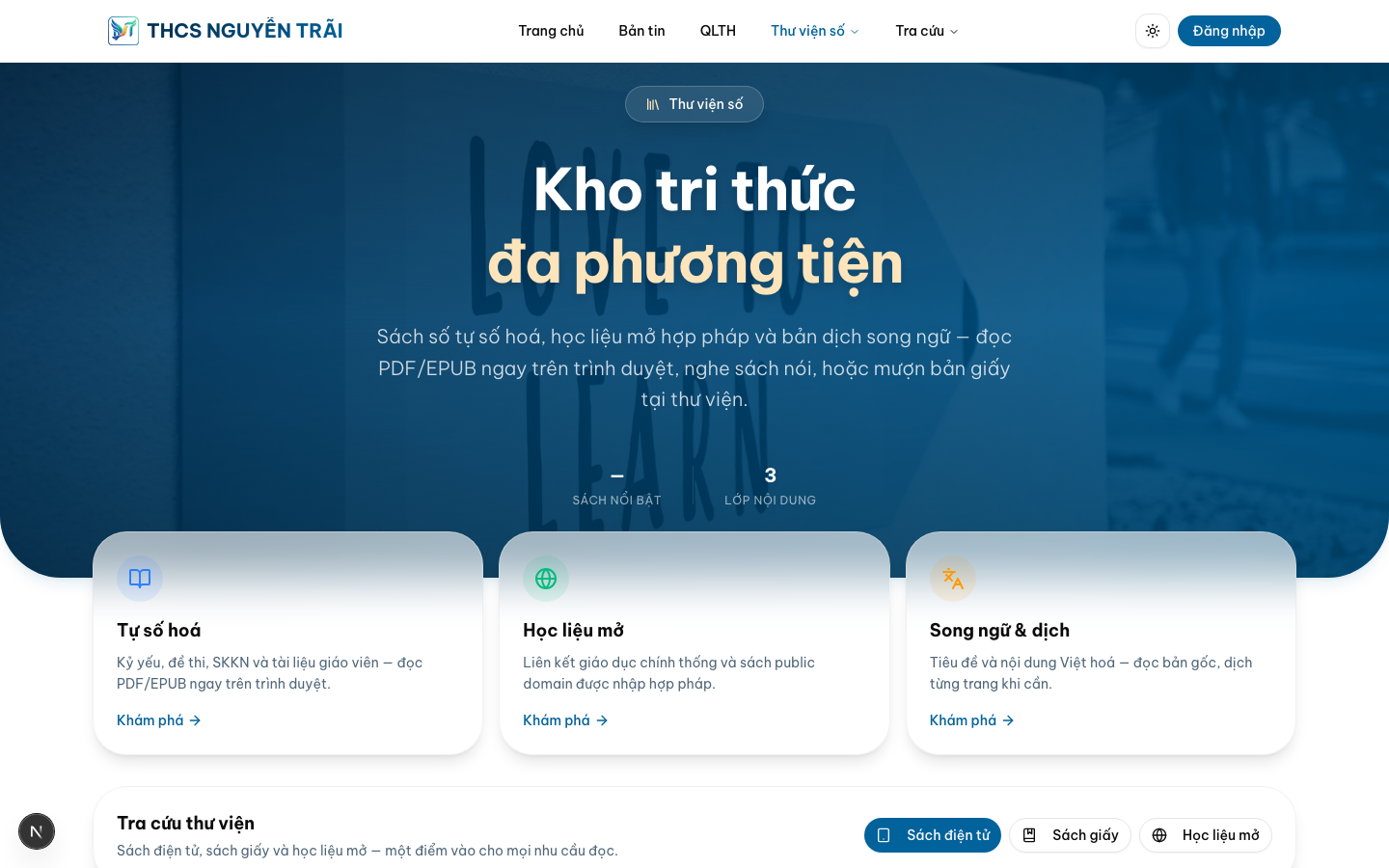 Trang Thư viện số — Desktop